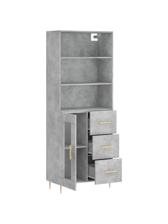 Skříň highboard betonově šedá 69,5x34x180 cm kompozitní dřevo