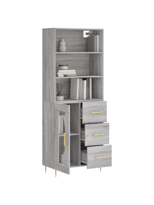 Skříň highboard šedá sonoma 69,5 x 34 x 180 cm kompozitní dřevo