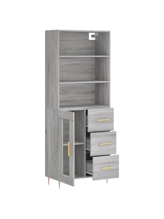 Skříň highboard šedá sonoma 69,5 x 34 x 180 cm kompozitní dřevo