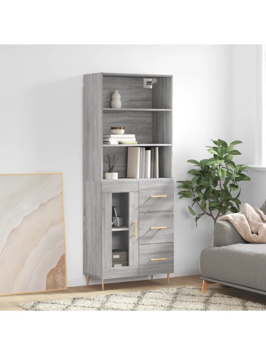 Skříň highboard šedá sonoma 69,5 x 34 x 180 cm kompozitní dřevo
