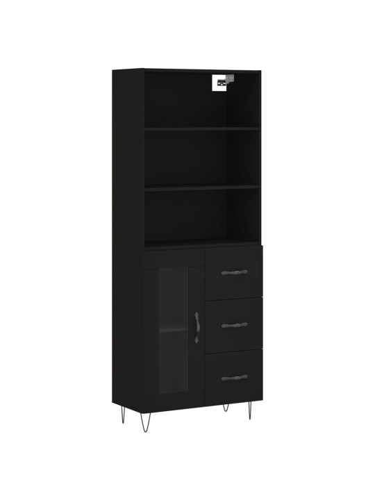Skříň highboard černá 69,5 x 34 x 180 cm kompozitní dřevo