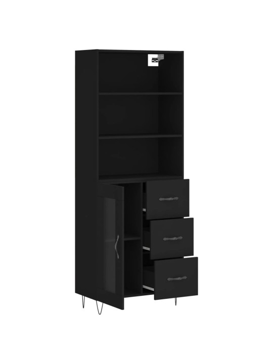Skříň highboard černá 69,5 x 34 x 180 cm kompozitní dřevo