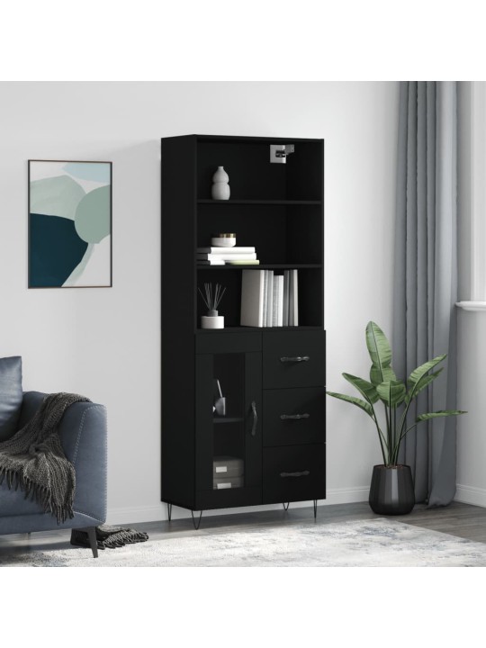 Skříň highboard černá 69,5 x 34 x 180 cm kompozitní dřevo