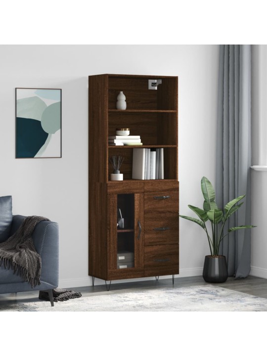Skříň highboard hnědý dub 69,5 x 34 x 180 cm kompozitní dřevo