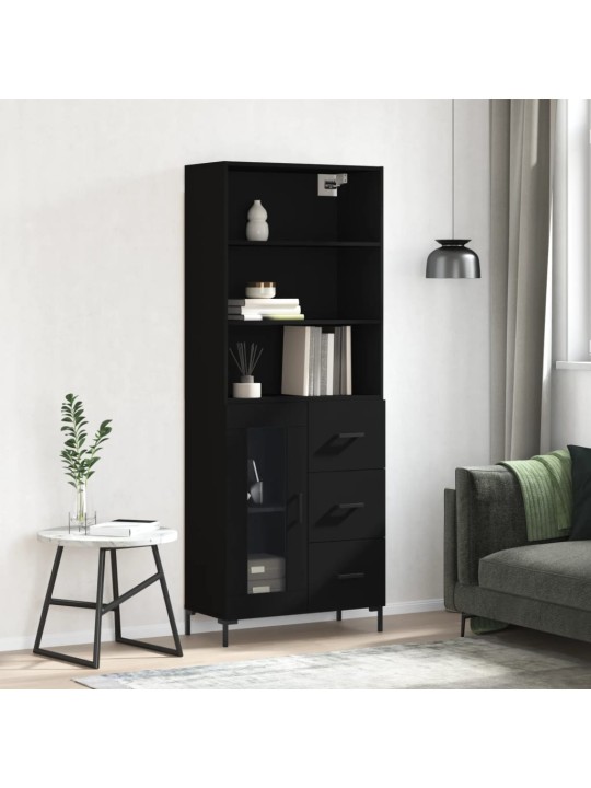 Skříň highboard černá 69,5 x 34 x 180 cm kompozitní dřevo