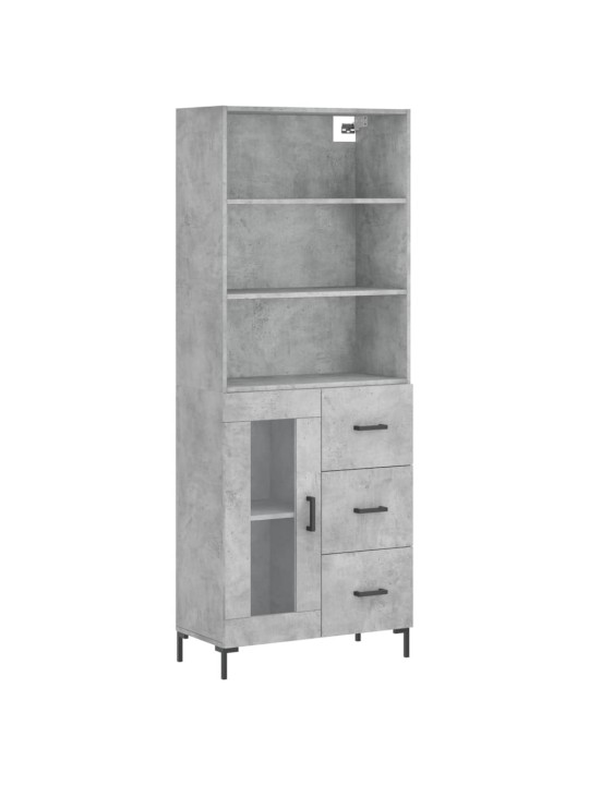 Skříň highboard betonově šedá 69,5x34x180 cm kompozitní dřevo