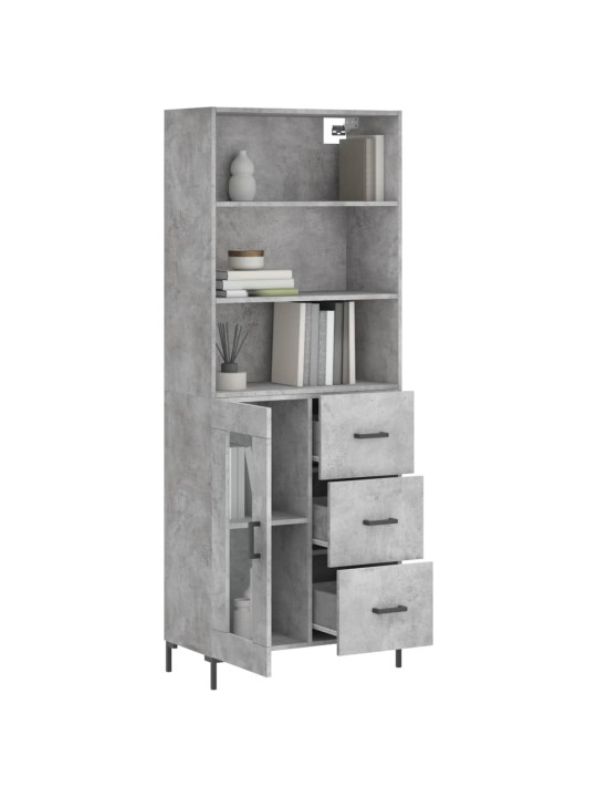 Skříň highboard betonově šedá 69,5x34x180 cm kompozitní dřevo