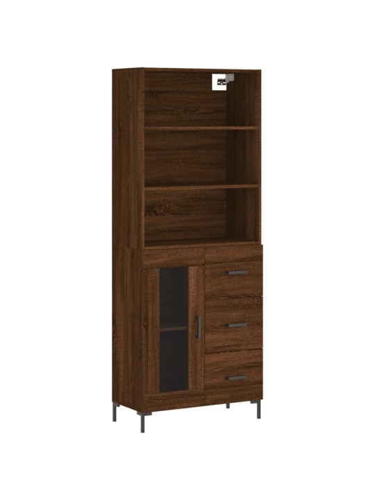 Skříň highboard hnědý dub 69,5 x 34 x 180 cm kompozitní dřevo