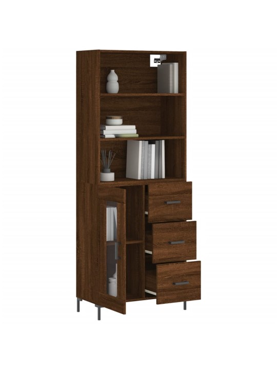 Skříň highboard hnědý dub 69,5 x 34 x 180 cm kompozitní dřevo