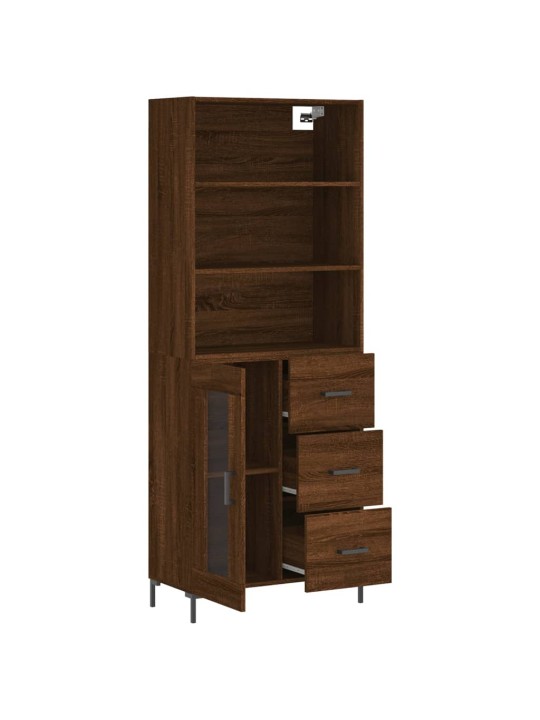 Skříň highboard hnědý dub 69,5 x 34 x 180 cm kompozitní dřevo