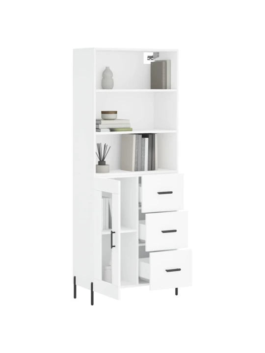 Skříň highboard bílá 69,5 x 34 x 180 cm kompozitní dřevo