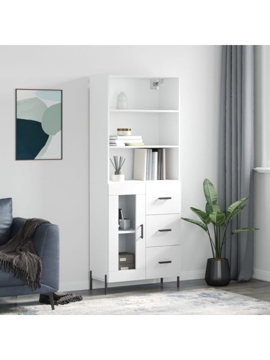 Skříň highboard bílá 69,5 x 34 x 180 cm kompozitní dřevo