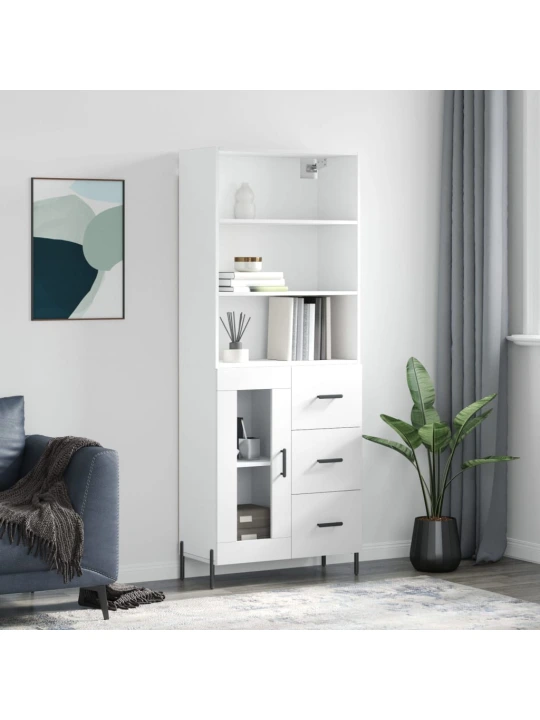 Skříň highboard bílá 69,5 x 34 x 180 cm kompozitní dřevo