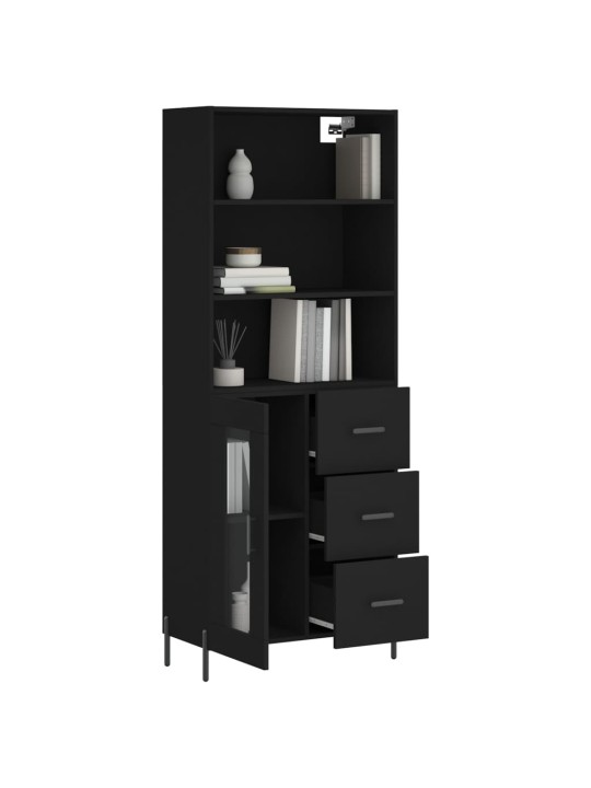 Skříň highboard černá 69,5 x 34 x 180 cm kompozitní dřevo
