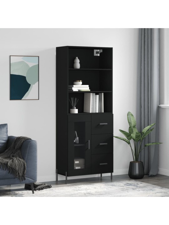 Skříň highboard černá 69,5 x 34 x 180 cm kompozitní dřevo