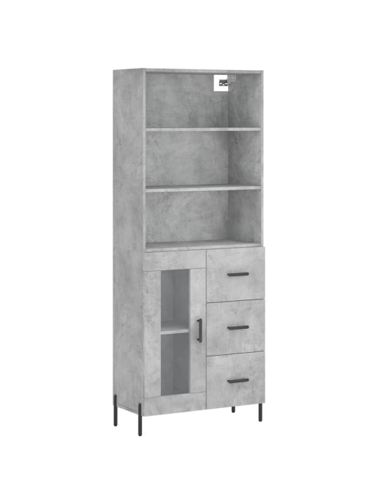Skříň highboard betonově šedá 69,5x34x180 cm kompozitní dřevo