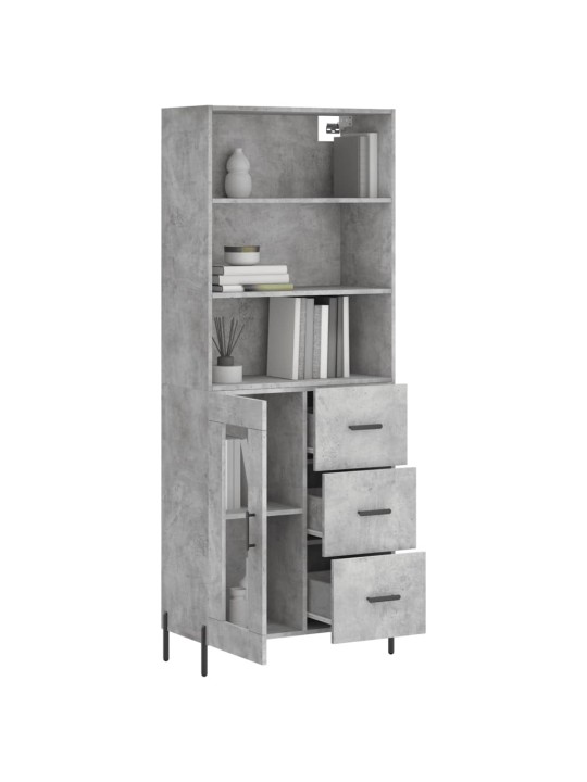 Skříň highboard betonově šedá 69,5x34x180 cm kompozitní dřevo