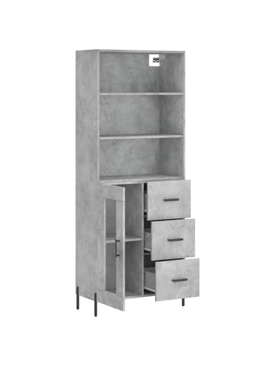 Skříň highboard betonově šedá 69,5x34x180 cm kompozitní dřevo