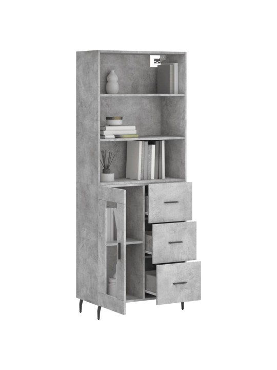 Skříň highboard betonově šedá 69,5x34x180 cm kompozitní dřevo