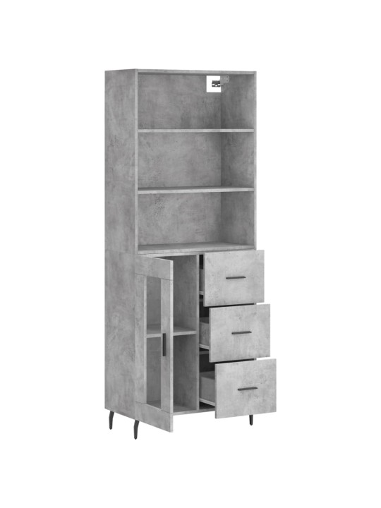 Skříň highboard betonově šedá 69,5x34x180 cm kompozitní dřevo