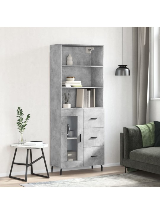 Skříň highboard betonově šedá 69,5x34x180 cm kompozitní dřevo