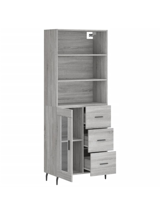 Skříň highboard šedá sonoma 69,5 x 34 x 180 cm kompozitní dřevo