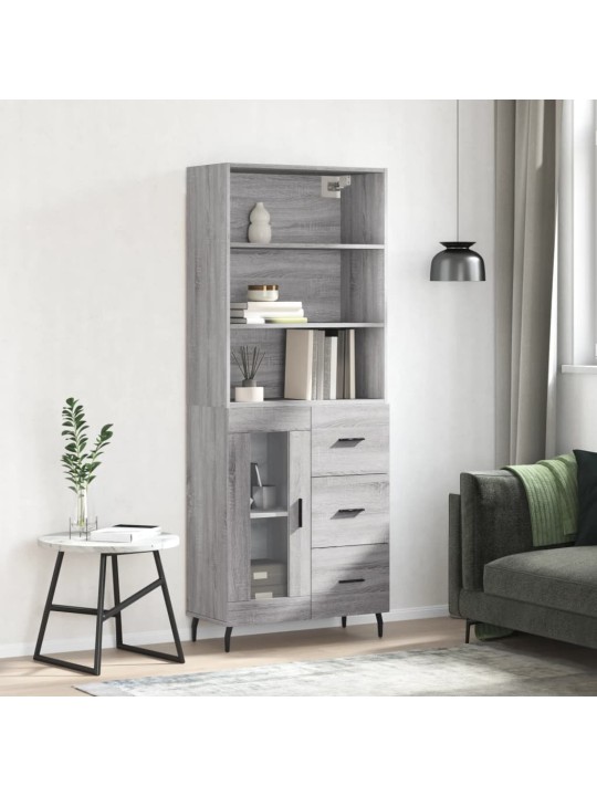 Skříň highboard šedá sonoma 69,5 x 34 x 180 cm kompozitní dřevo