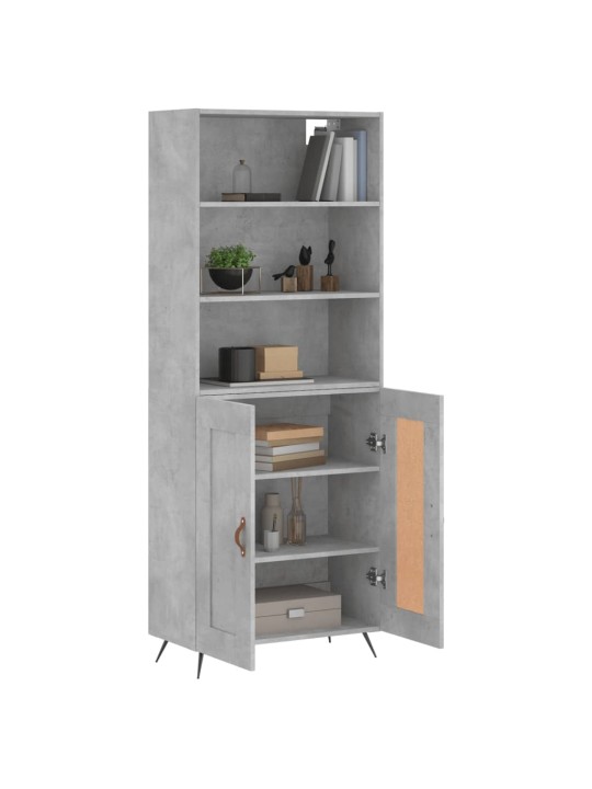 Skříň highboard betonově šedá 69,5x34x180 cm kompozitní dřevo
