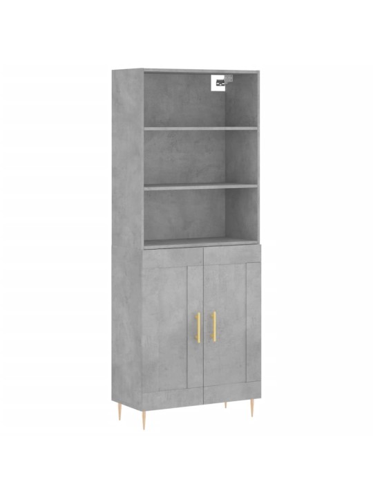 Skříň highboard betonově šedá 69,5x34x180 cm kompozitní dřevo