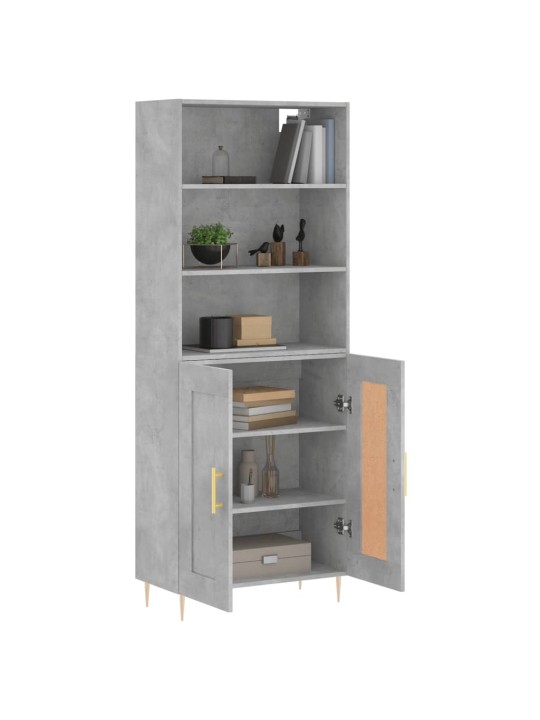 Skříň highboard betonově šedá 69,5x34x180 cm kompozitní dřevo