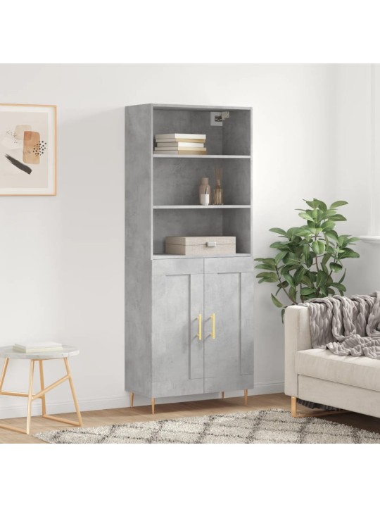 Skříň highboard betonově šedá 69,5x34x180 cm kompozitní dřevo