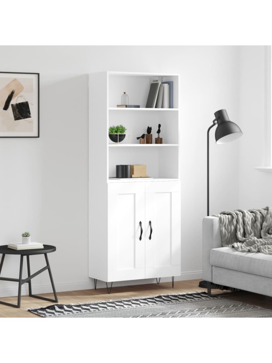Skříň highboard bílá 69,5 x 34 x 180 cm kompozitní dřevo