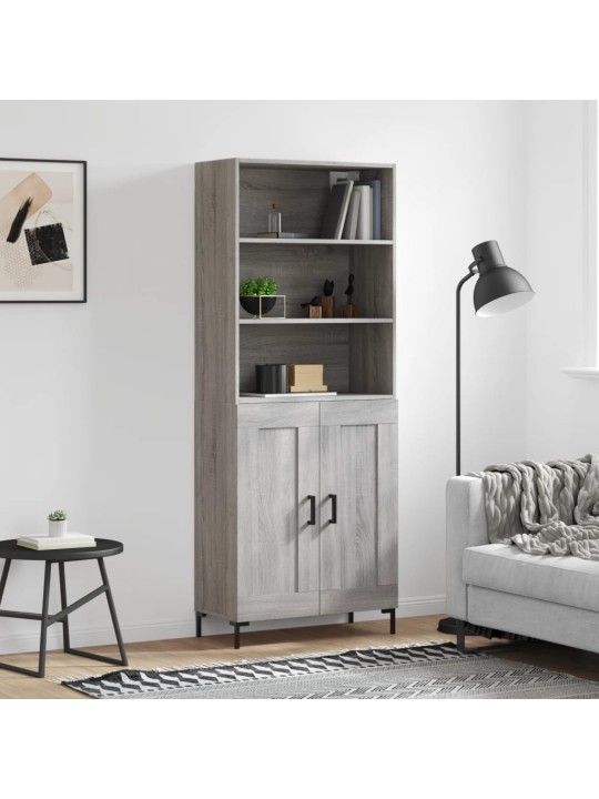 Skříň highboard šedá sonoma 69,5 x 34 x 180 cm kompozitní dřevo