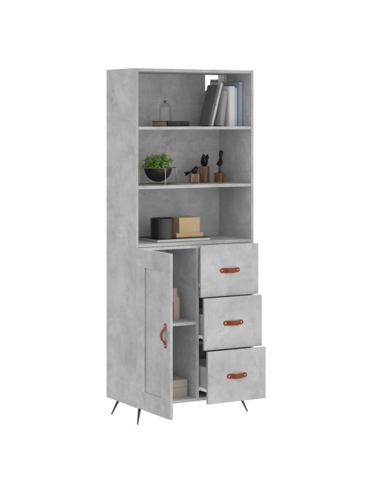 Skříň highboard betonově šedá 69,5x34x180 cm kompozitní dřevo