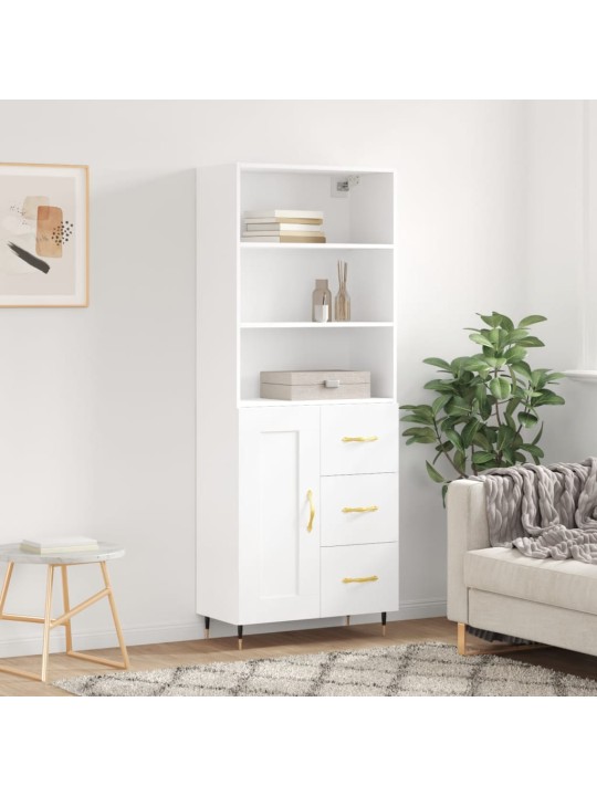 Skříň highboard bílá 69,5 x 34 x 180 cm kompozitní dřevo