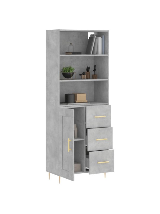 Skříň highboard betonově šedá 69,5x34x180 cm kompozitní dřevo