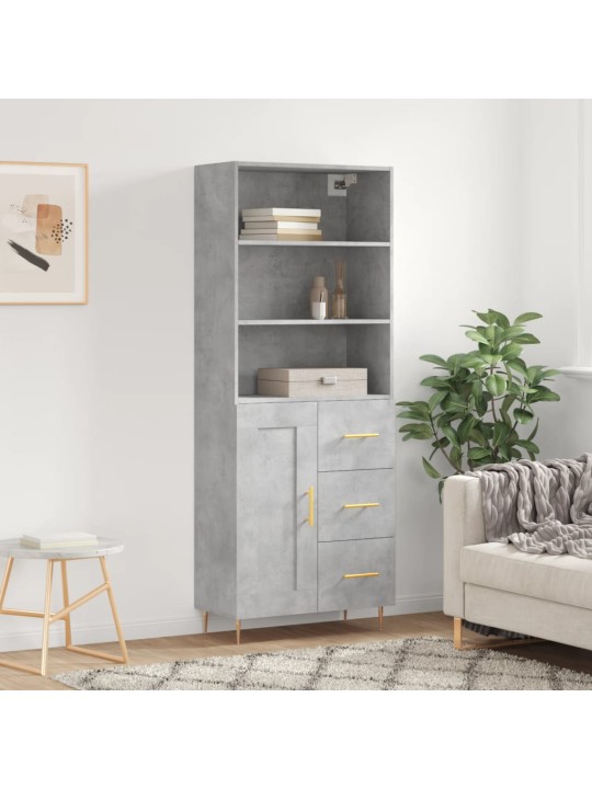 Skříň highboard betonově šedá 69,5x34x180 cm kompozitní dřevo