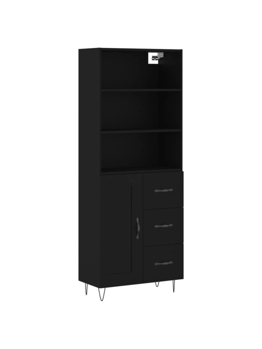Skříň highboard černá 69,5 x 34 x 180 cm kompozitní dřevo