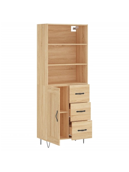 Skříň highboard dub sonoma 69,5 x 34 x 180 cm kompozitní dřevo