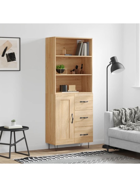Skříň highboard dub sonoma 69,5 x 34 x 180 cm kompozitní dřevo