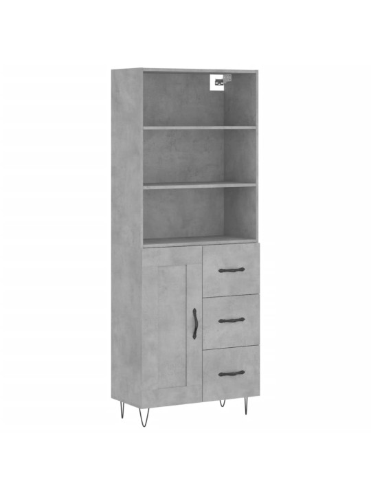 Skříň highboard betonově šedá 69,5x34x180 cm kompozitní dřevo