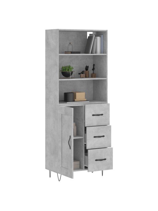Skříň highboard betonově šedá 69,5x34x180 cm kompozitní dřevo
