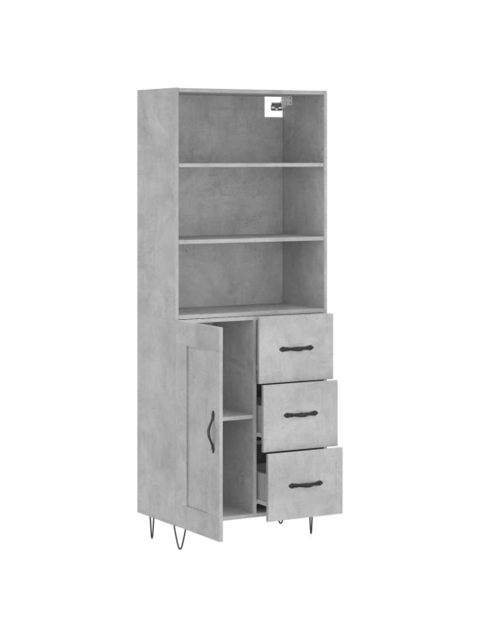 Skříň highboard betonově šedá 69,5x34x180 cm kompozitní dřevo