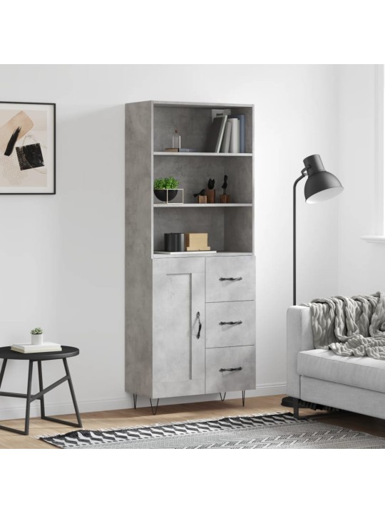 Skříň highboard betonově šedá 69,5x34x180 cm kompozitní dřevo