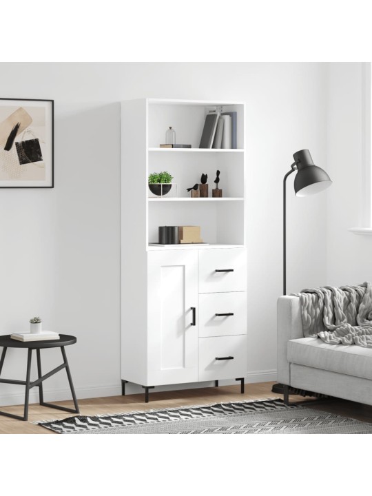 Skříň highboard bílá 69,5 x 34 x 180 cm kompozitní dřevo