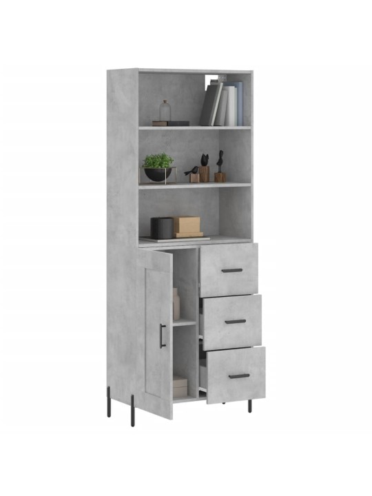 Skříň highboard betonově šedá 69,5x34x180 cm kompozitní dřevo