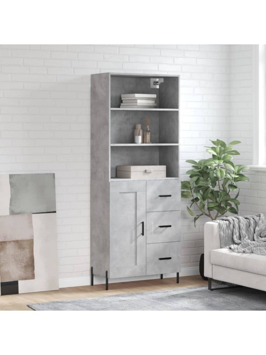 Skříň highboard betonově šedá 69,5x34x180 cm kompozitní dřevo