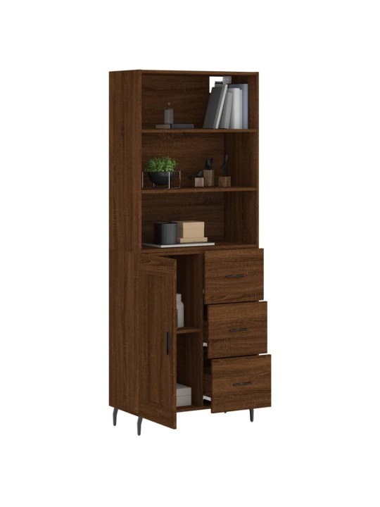 Skříň highboard hnědý dub 69,5 x 34 x 180 cm kompozitní dřevo