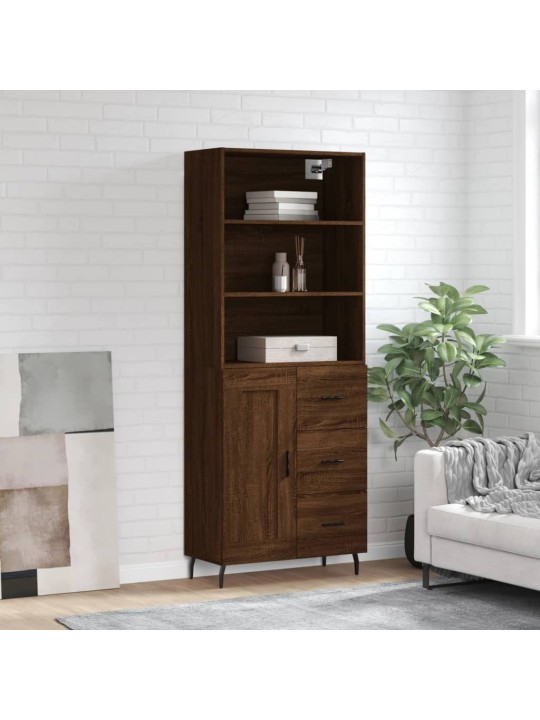 Skříň highboard hnědý dub 69,5 x 34 x 180 cm kompozitní dřevo