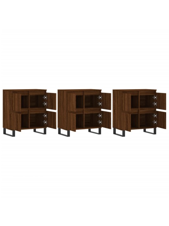 Příborníky 3 ks hnědý dub kompozitní dřevo